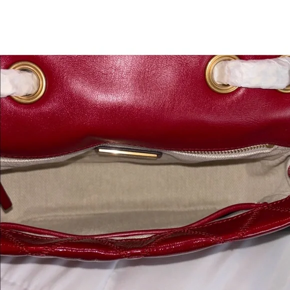 NWT Tory Burch Red Quilted Crossbody Small Leather Bag - Picture 14 of 16